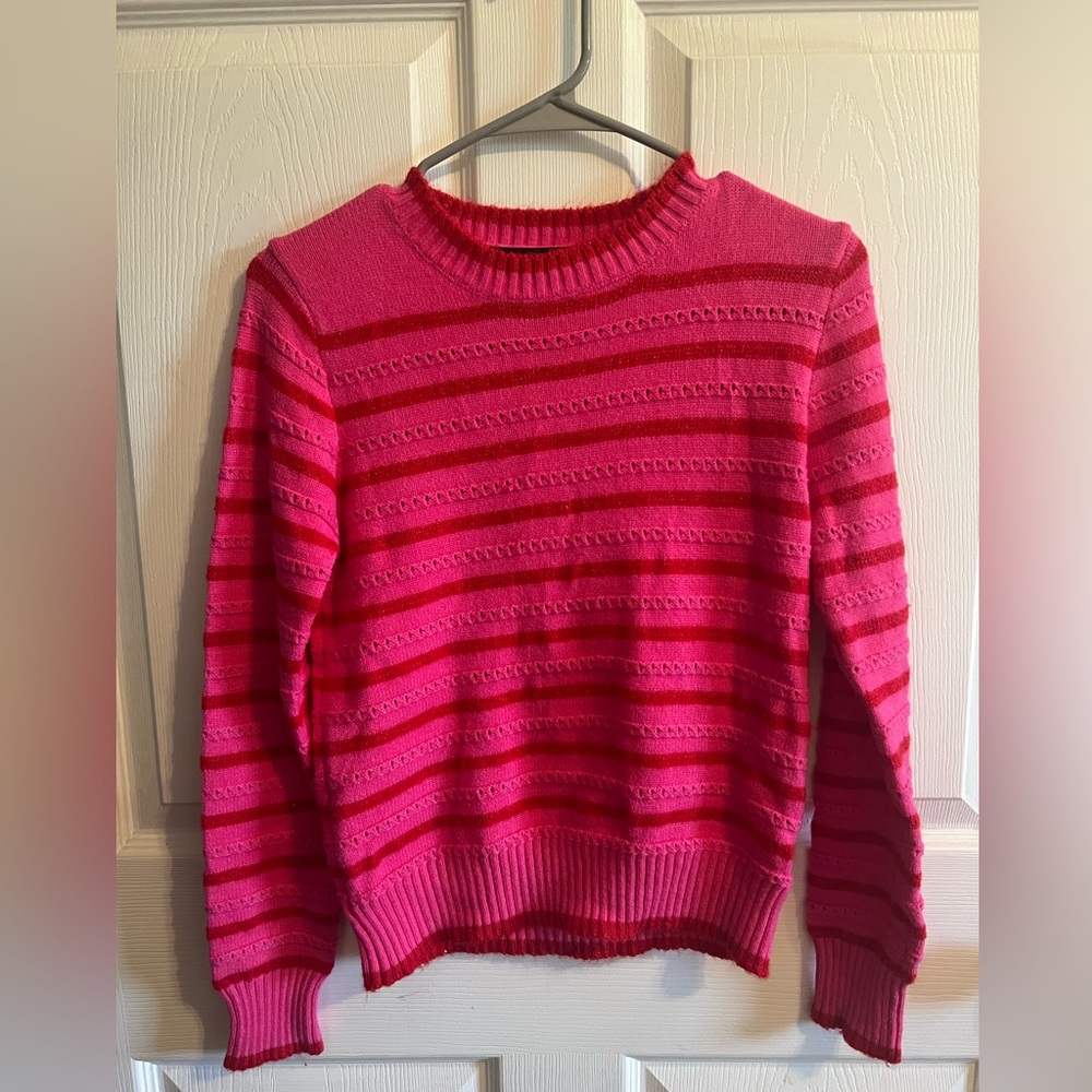 Pink and red sparkly striped sweater. Barely worn. Great condition. Size small
